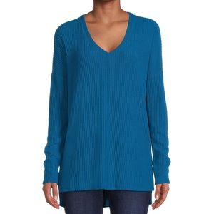 Lafayette 148 New York 3X teal cotton cashmere tunic blouse